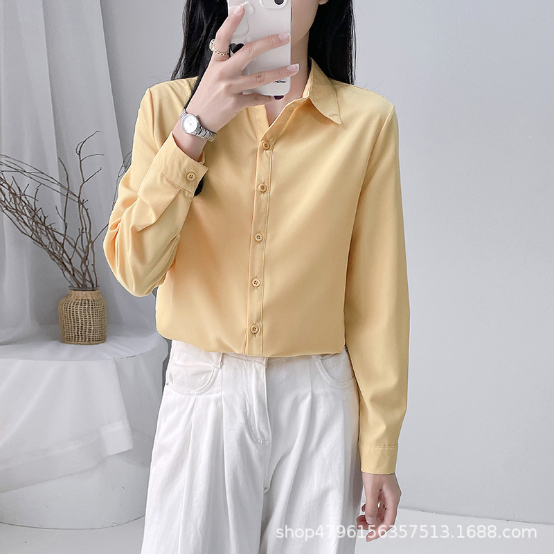 2025春秋新作ファッションシャツ女性韓国版直筒長袖着痩せファッション色上着女装|undefined