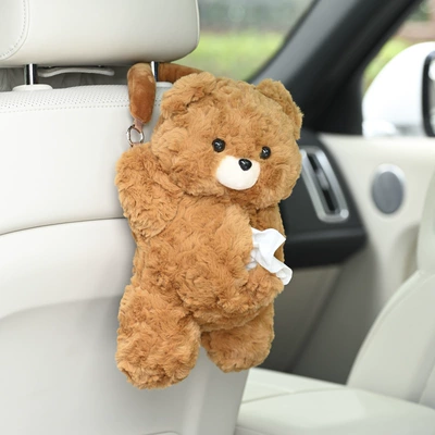 Interior Decoration Hanging Creative Cute Car tissue box/set - yellow-papa-bear-tissue-draw