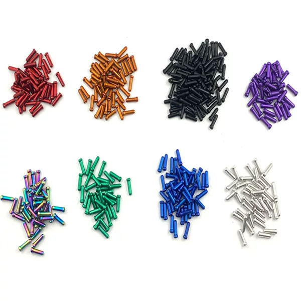 Variable speed brake wire core cap aluminum alloy anode color aluminum tail cap bicycle wire pipeline tail cap