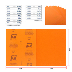 Foreign trade supply MT WP95 rubber sandpaper 230*280mm square water and dry two-use aluminum oxide sandpaper