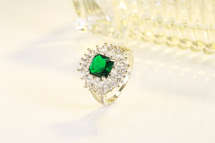 Fashion Geometric Copper Rings Inlay Zircon Copper Rings 1 Piece