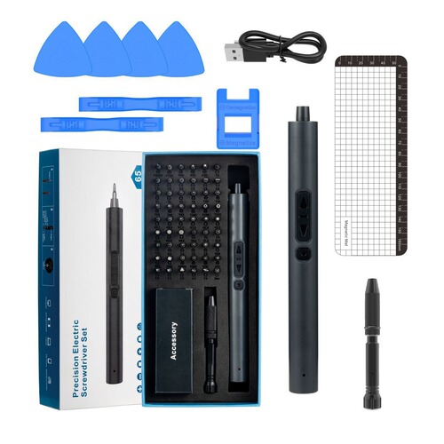 65-in-1 Mini Micro Portable Straight Bar Electric Screwdriver Cordless Home Repair Tool