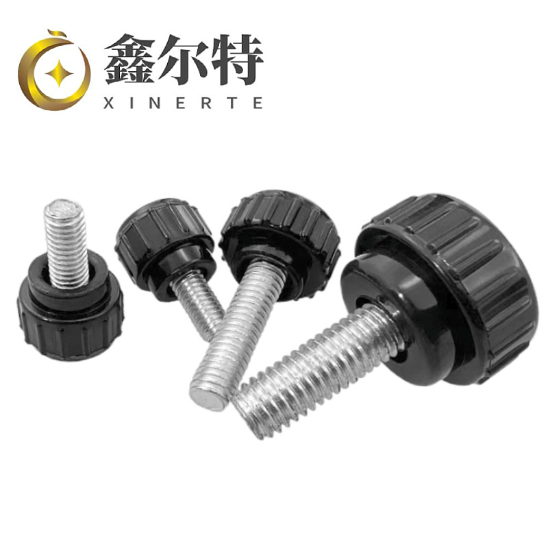 Round Head hand screw round knurling plastic handle screw straight handle adjustable knob Bolt m3-m10