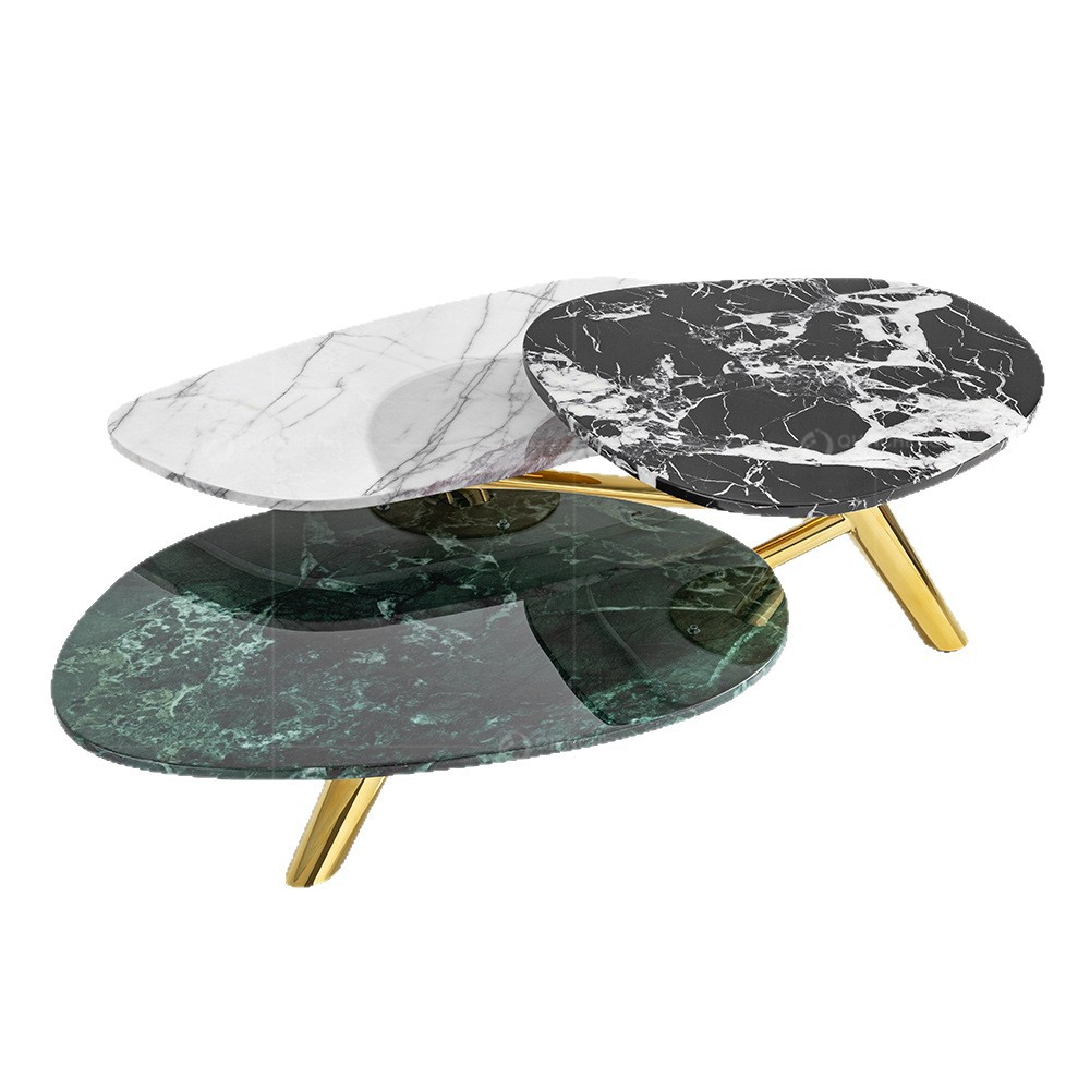 Mesa de Centro Irregular de Mármol para Sala de Estar y Hotel image 6