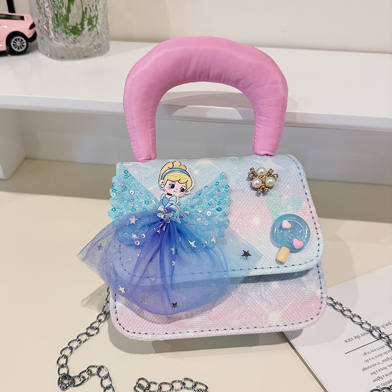 Bolso de niñas regalo de Año Nuevo bolso de hombro para niños 2025, nuevo estilo princesa bolso de mano extranjero gradiente versátil bolso de mochila