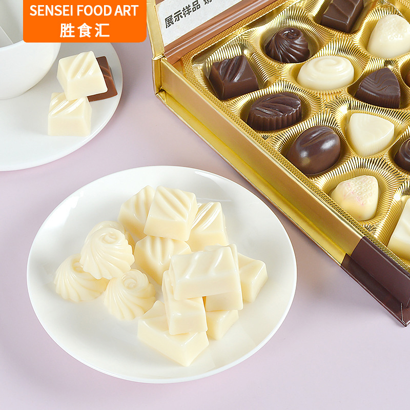 Modelos de chocolate simulados de PVC, dulces de chocolate simulados, accesorios para escaparates de casas de muñecas