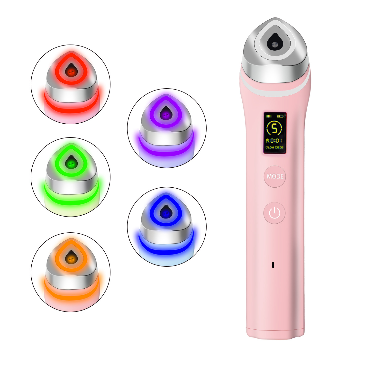 5-Color Light Therapy Device, Cross-Border New Product, Second-Generation Audio Device, Facial Massager, Red and Blue Water Light Pore Beauty Device