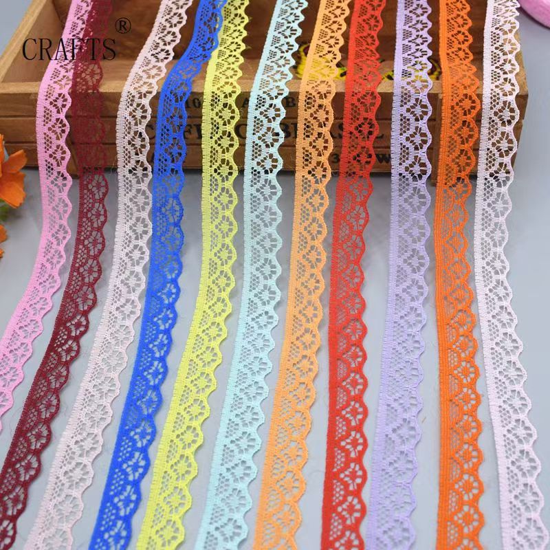 1.4cm无弹蕾丝花边鞋帽包娃娃裙摆玩具配饰花束花边带彩色花边
