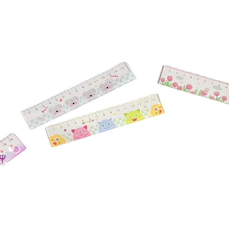 Nuevo estilo lindo dibujos animados 15cm gobernante al por mayor Nueva regla estudiante chica corazón escala gobernante Oficina