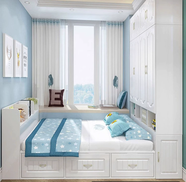 Шкаф-кровать с татами, Встроенный комбинированный костюм, небольшая квартира, спальня, компактная кровать из цельного дерева с шкафом