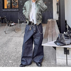 ハイバージョン Nofaith 明るいボタン アメリカ産 日本製 レッドエッジ オリジナル カウ ヘビーファッション メンズ レディース ハード シミターデニム ジーンズ