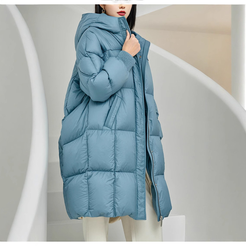 Puff Warm 95% Goose down Jacket for Women, Fashionable, Lightweight, Multi-Color Design, Skin-Friendly, Hooded Winter Goose down Jacket