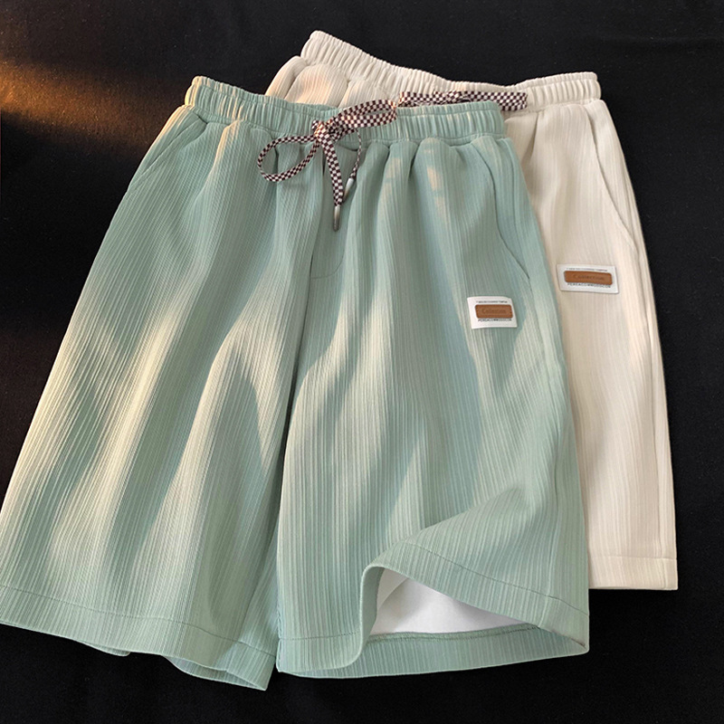 Men's Shorts 2024 Summer Breathable Five-Point Pants Fashion Trendy Brand Slightly Elastic Loose Fit Men's Sports Casual Quick-Dry Pants