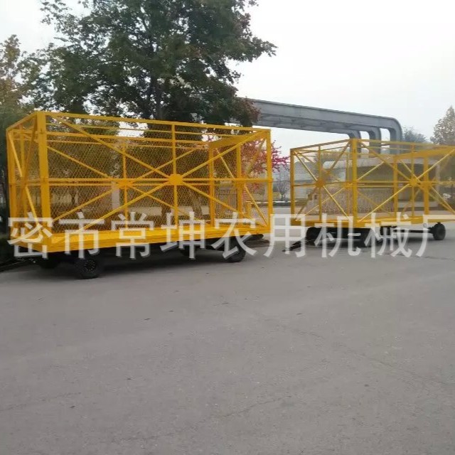 厂家定制5吨围栏拖车带停车制动 行车制动平板车液压刹车围栏拖车