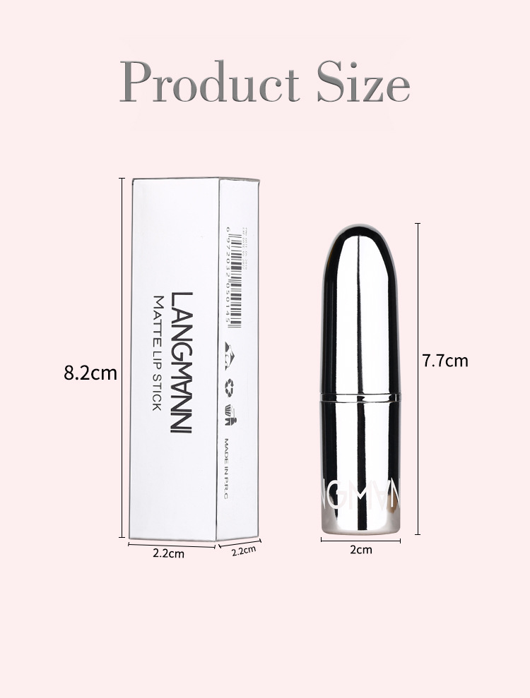 langmanni silver tube matte lipstick is not easy to stick to cups. Cross-border makeup lipstick wholesale undefined
