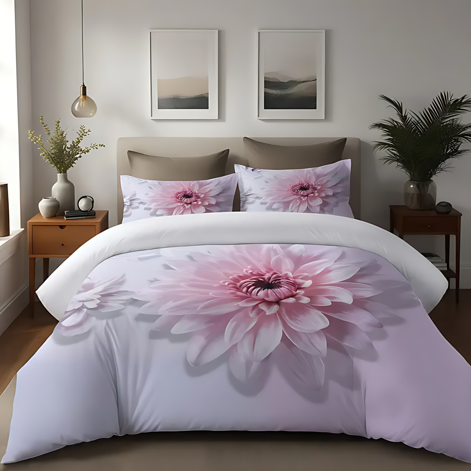TEMU / JIT transfronterizo textil doméstico lirio flor molienda impresión digital 3D set de ropa de cama