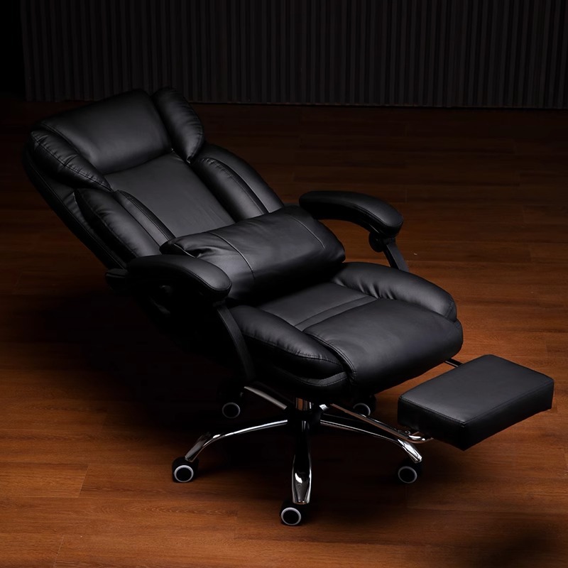 Asiento de cuero de computadora, silla de oficina de negocios, asiento de respaldo de cuero de gato, asiento de ocio cómodo para sentarse y acostarse.