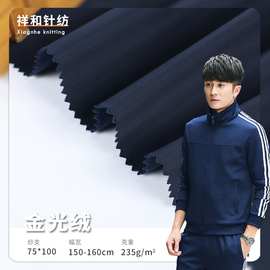 涤纶金光绒面料 235g金光绒有光平布 T恤运动服家纺抓毛绒布