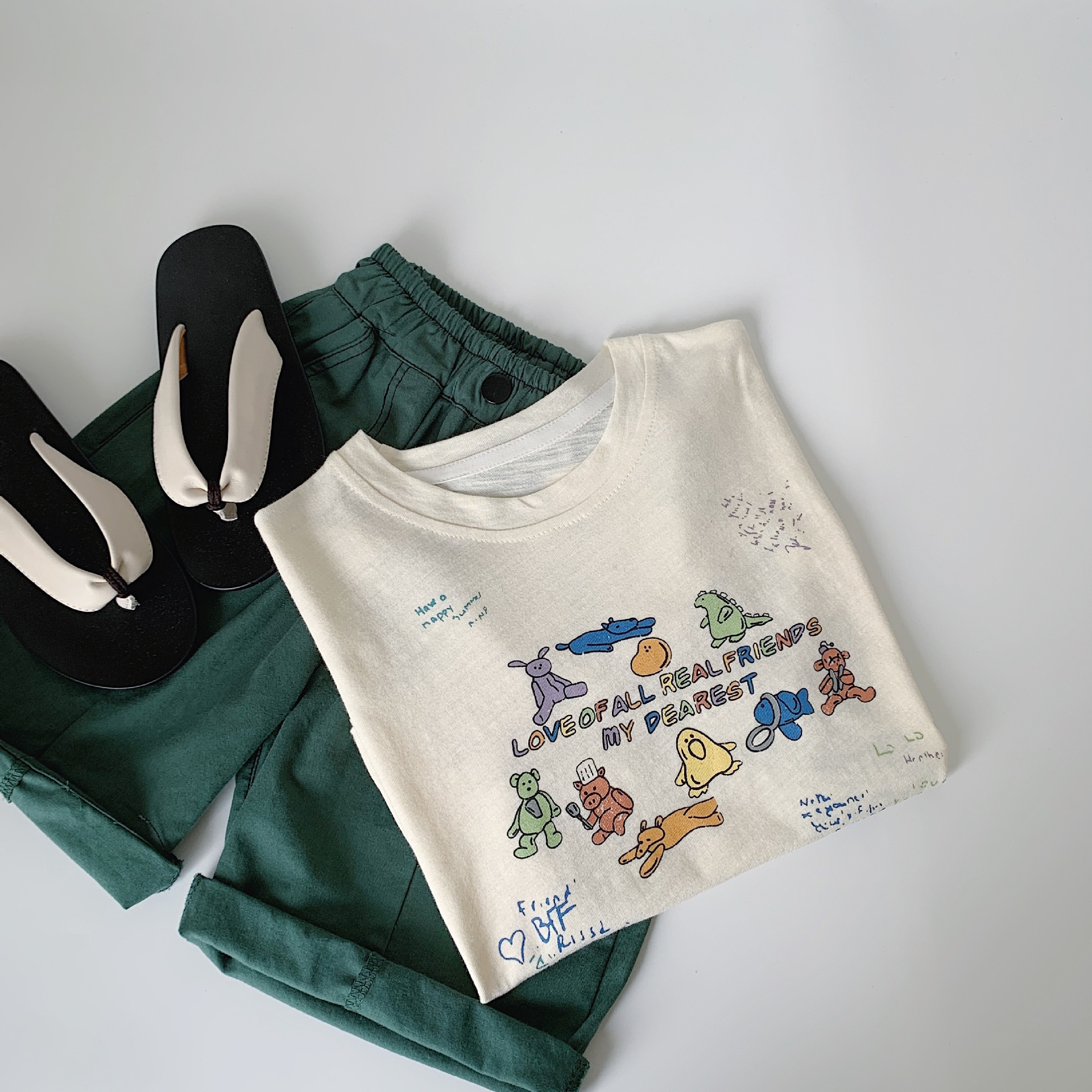 Camiseta de manga corta para niños Maibao Verano Algodón puro 2025 Nueva ropa para niños Tops para niños Media manga Verano delgado