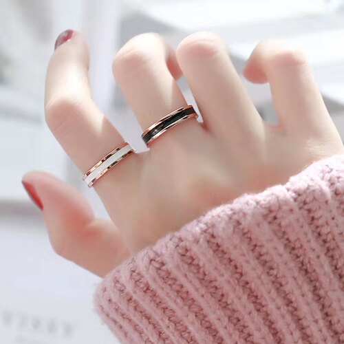 Cross-border accessories titanium steel drip oil drip glue ceramic rings stainless steel jewelry source factory jewelry wholesale