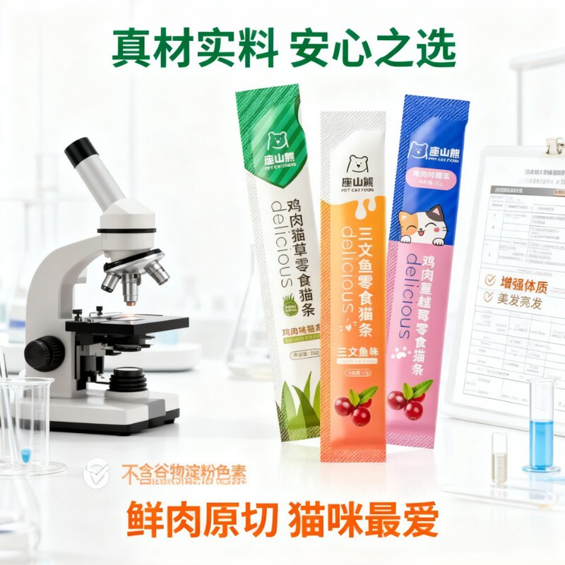 Salmon-Flavored Cat Staple Wet Food [Fresh Meat Cat Strips Canned Food] Suitable for Kittens, Can Be Mixed with Food for Interactive Feeding, Pet Food