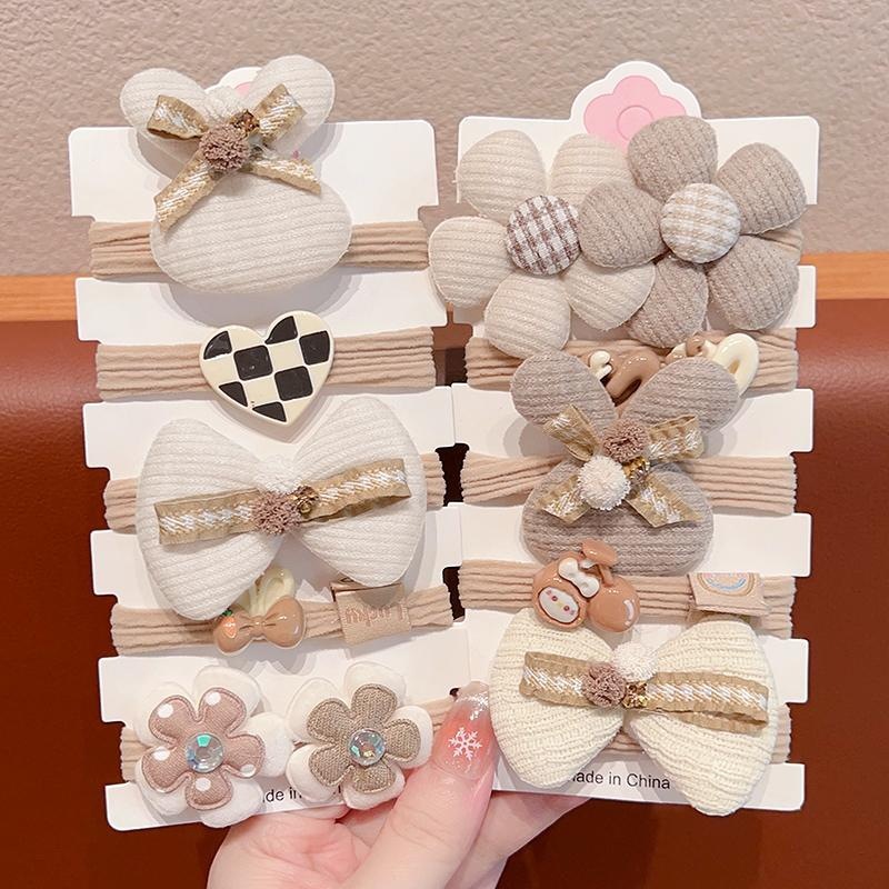 2024 nuevo otoño y invierno adorable diario versátil anillo de cabello de niña cuerda de cabeza dulce curry cola de caballo no daña joyas de cabello