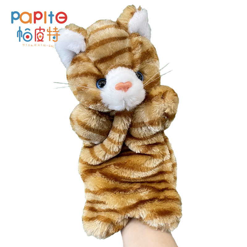 新款小猫动物毛绒玩具手偶儿童玩具家庭亲子游戏玩偶幼儿园讲故事