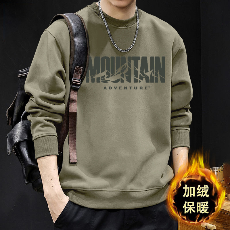 Heavyweight Crew Neck Sweatshirt for Men, Autumn and Winter Fleece Trendy Brand Top, Spring and Autumn Sweatshirt Jacket, American Style Couple Jacket