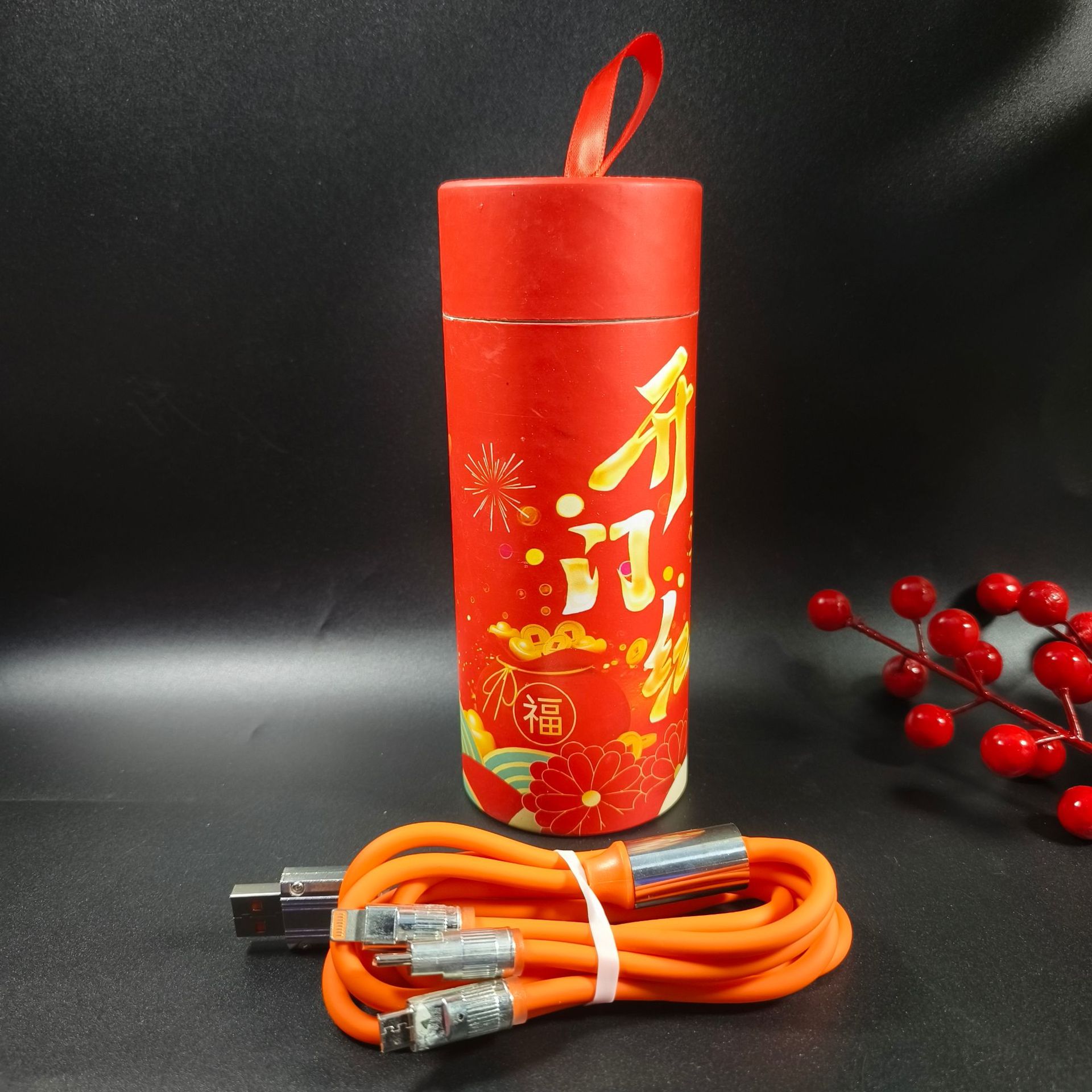 Máquina y pasajero un cable de datos de tracción de tres 120W súper rápido aleación de zinc general grueso 3 en 1 cable de carga de teléfono móvil