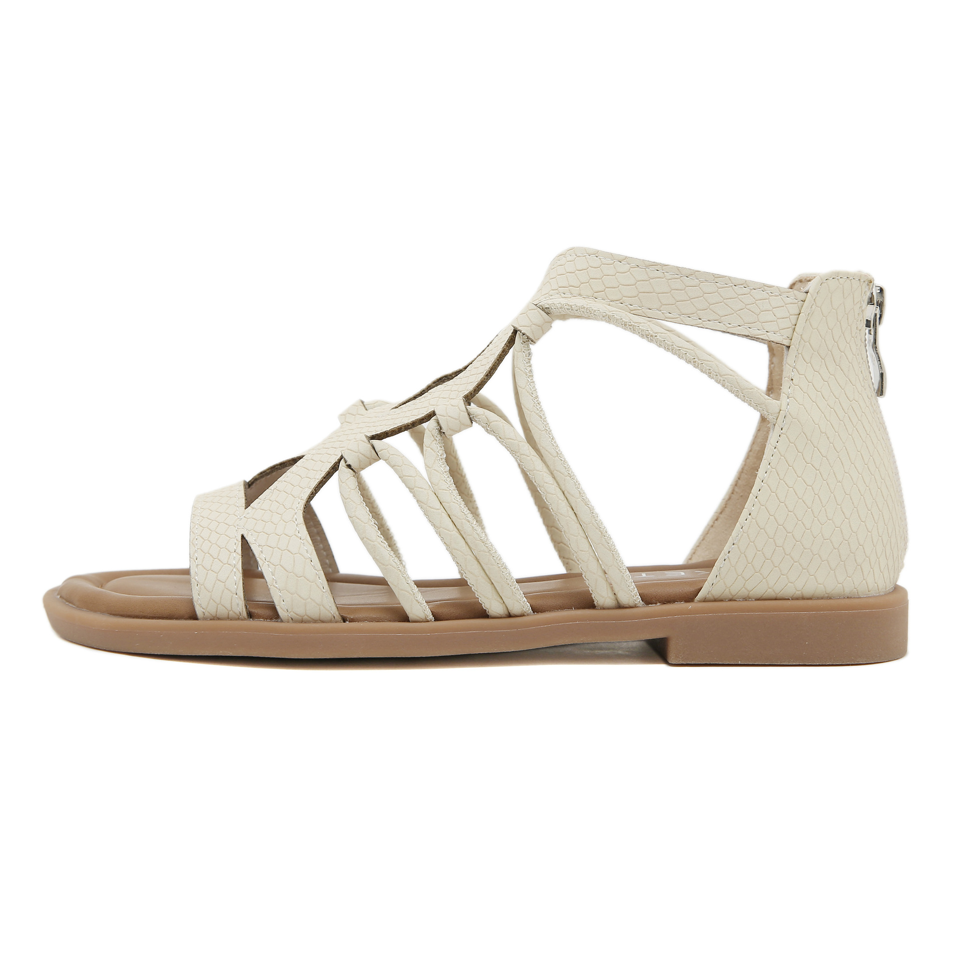 K9001-16 nuevo estilo transfronterizo 2024 primavera y verano zapatos planos con cordones romanos suela suave sandalias cómodas y estables mujeres