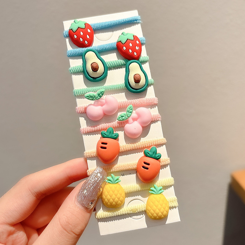 Caricatura encantadora anillo de pelo pulgar no daña el cabello de los niños correa de correa pequeña cuerda de cabello para niñas cuerda de cabello