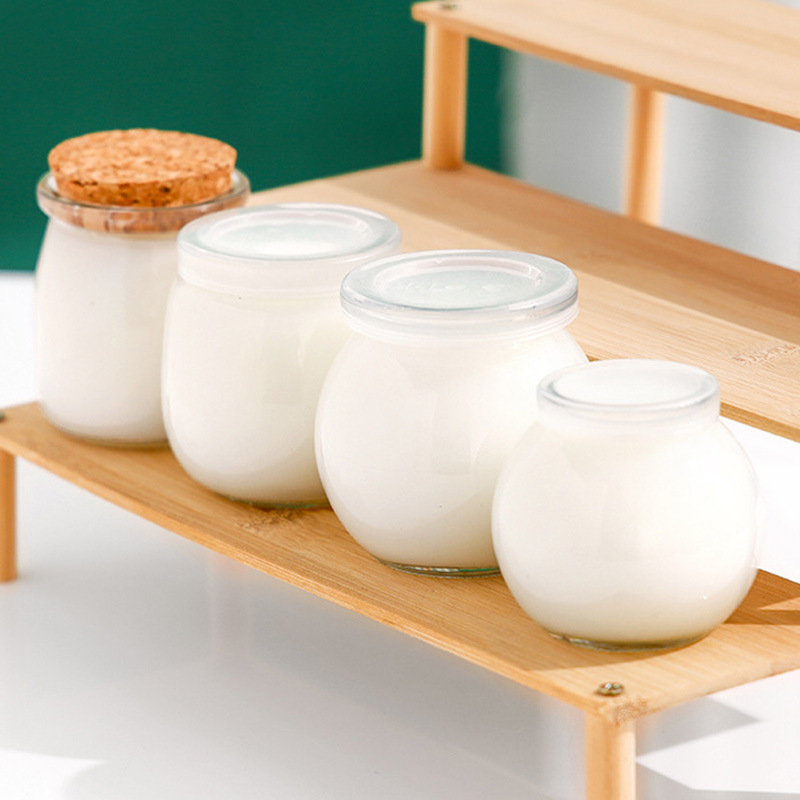 厂家批发100ml200ml圆球形玻璃瓶奶昔瓶酸奶瓶甜点布丁瓶星球杯