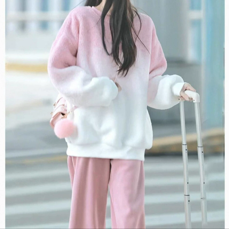 Новый осенне-зимний наряд допамина, полный комплект утягивающего градиентного трикотажного костюма из двух частей в уличном стиле.