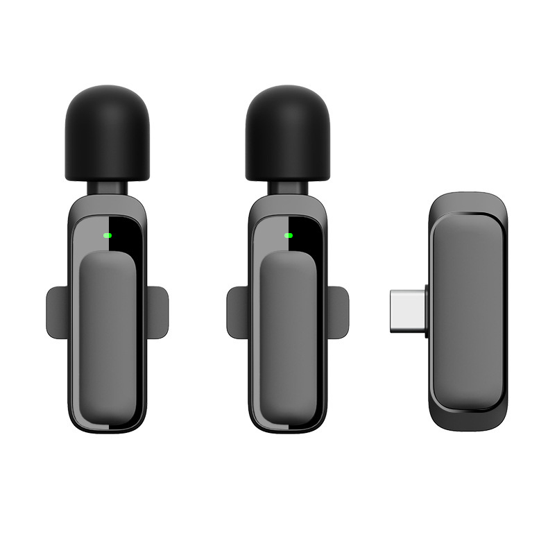 工厂直销一拖二无线领夹式麦克风领夹无线迷你无线直播麦克风