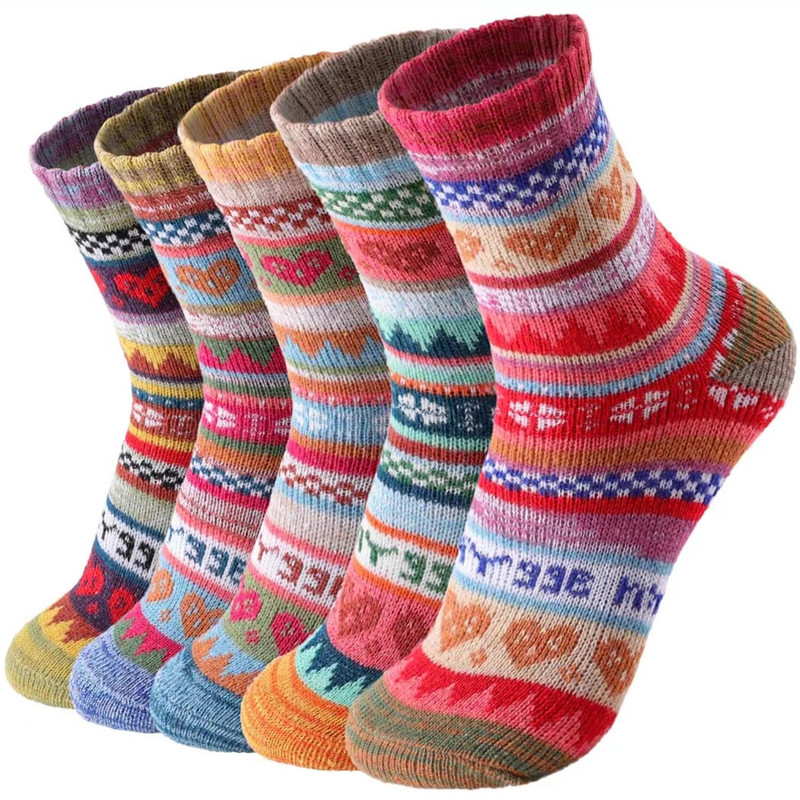 Amazon Women's Love Wool Socks Crew Winter Socks Thick Winter Gift Warm Wool Socks Thick Socks