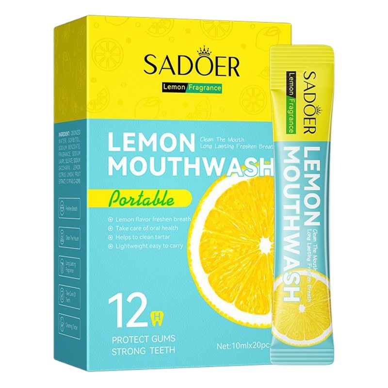 SADOER Lemon Mouthwash Fresh Oral Teeth Cleaning Care Disposable Slipper Portable Wholesale
