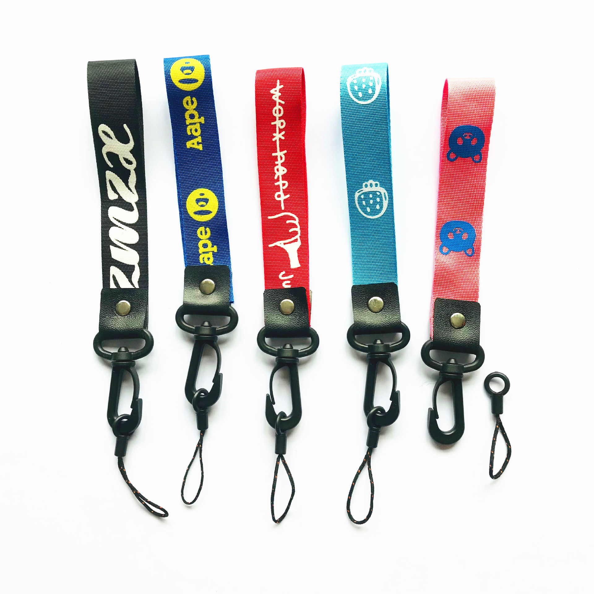 25cm Wide Short Mobile Phone Lanyard 2-in-1 Hooks Fashion Brand ID Card Holder Wrist Strap