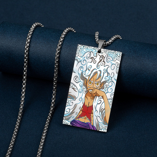 Roadmap 3 Billion Bounties Poster for the Pirate King, One Piece, Sun God Nikka, Colorful Printing, Stainless Steel Necklace Tag