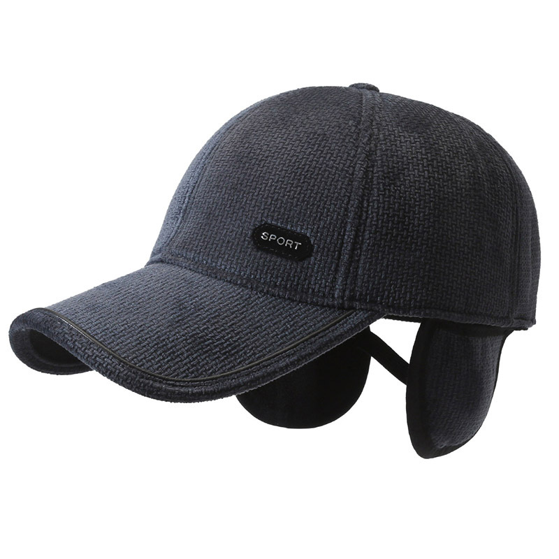 Neue warme Mützen für Herren für den Herbst und Winter, winddichte, kältebeständige Entenschnabelmützen für ältere Menschen mittleren Alters, Ohrenschützer, Plüsch_voghion.com