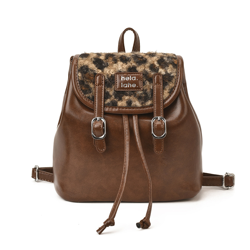 Mochila popular coreana para niños y niñas, mochila de estilo de estilo de la universidad, nueva mochila de invierno y otoño para niños estampados de lana