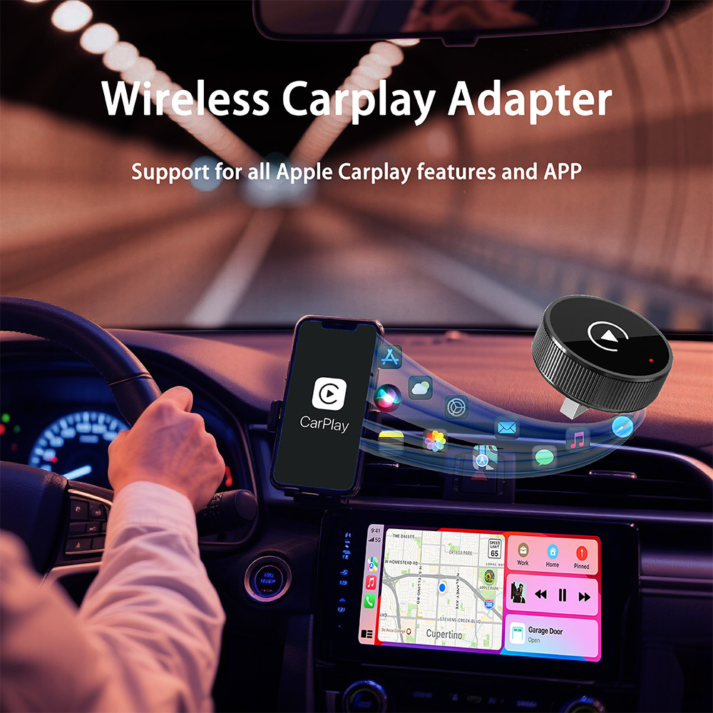 New Wireless Carplay Box Android Auto 2-in-1 Car-Mounted Wired to Wireless Adapter Cross-Border Hot Seller