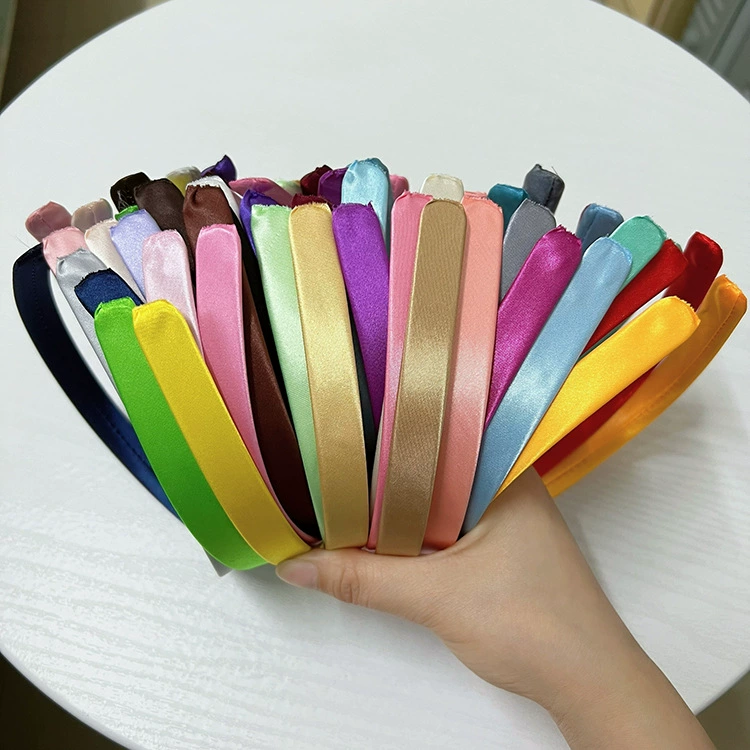 15 мм x 35,5 см плоская Тканевая резинка для волос повязка на голову атласный материал карамельного цвета Детская резинка для волос пластиковая ткань