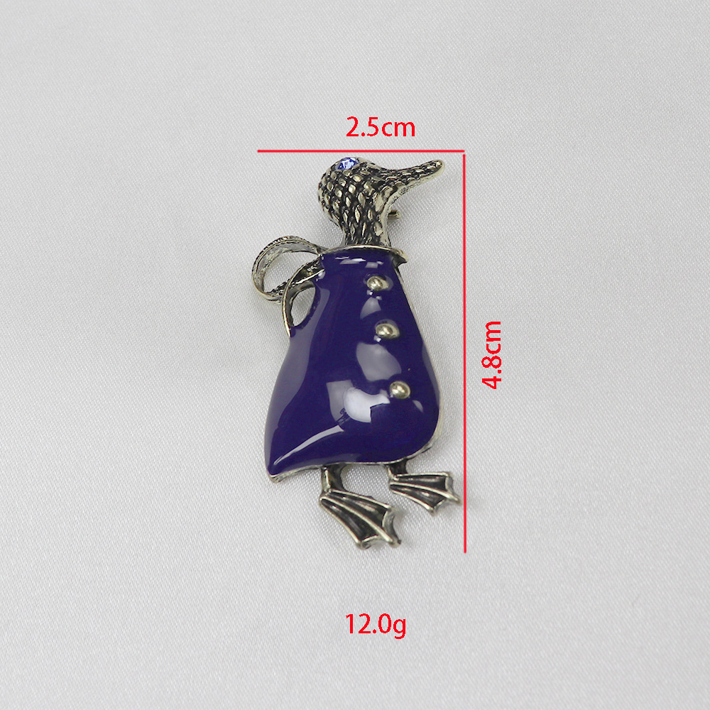 Second-Hand Vintage Niche Enamel Little Penguin Brooch