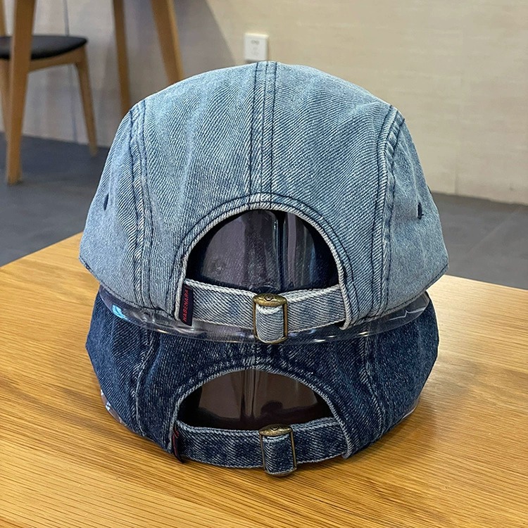 Vintage Baseballkappen aus Denim mit flachem Schirm für Herren und Damen, Harajuku Snapback Cap, modische Streetwear, 5-Panel-Skateboard-Mütze, Casquette, Gorra – Detail 8