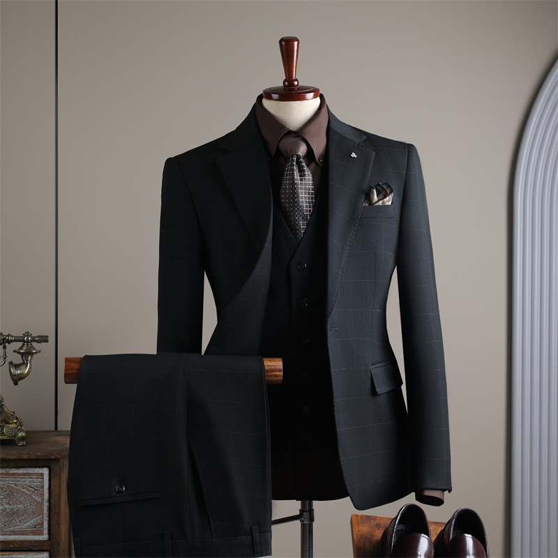 チェック柄スーツ メンズ ビジネスカジュアル 宴会 結婚式 スーツ オフィスフォーマルスーツ メンズスーツ 司会者