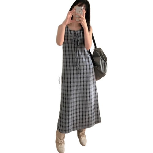 Korean chic summer new product sweet and gentle style strapless sleeveless dress vest long skirt summer