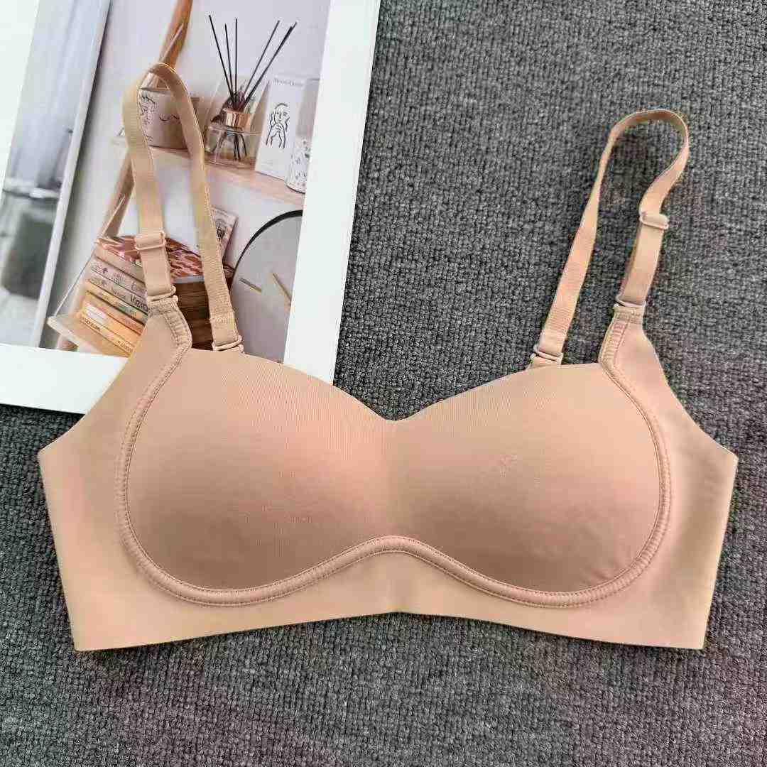 901 # inventario bajo precio de la ropa interior sin marca de pecho de mujer sin agujeros de acero agujeros cómodos respirantes antideslizantes pecho pequeño sujetador