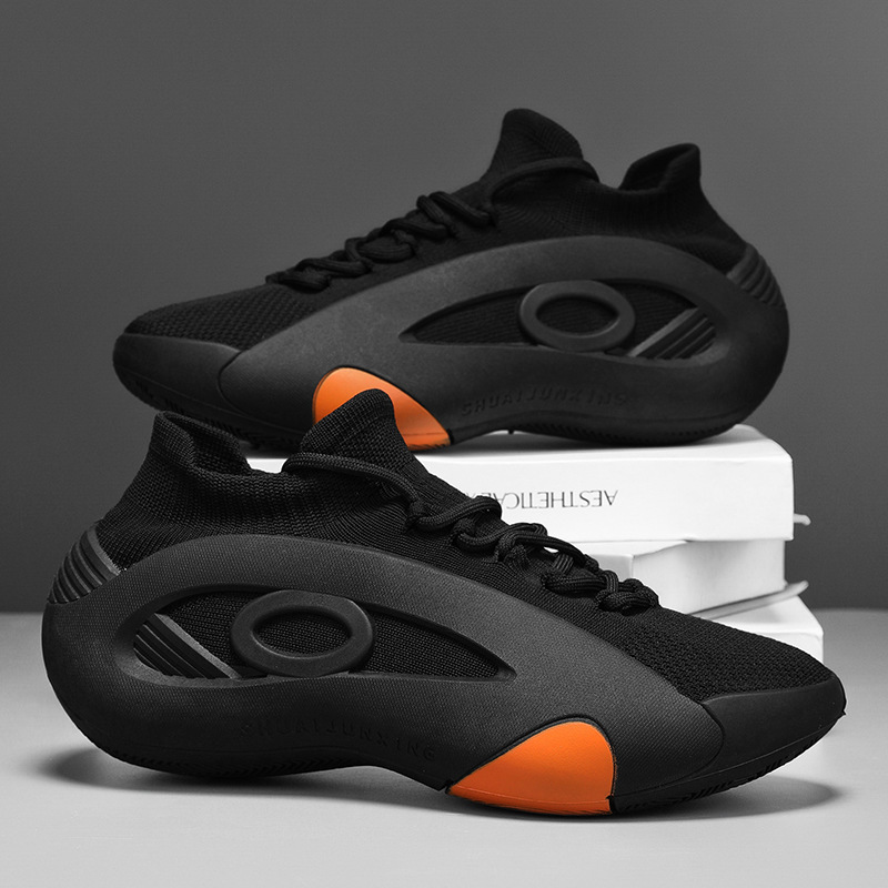 2025 nuevos zapatos de verano de alta gama para hombres tendencia de malla versátil transpirable de suela gruesa zapatos casuales deportivos para correr para jóvenes