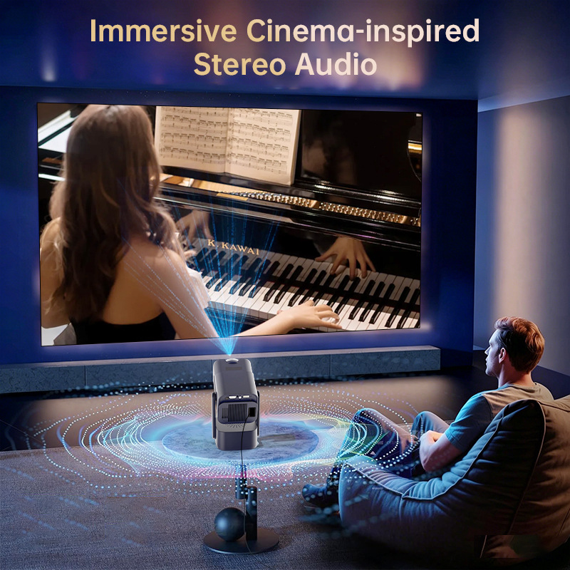 New Hot-Selling S320 PLUS Projector with Wireless Screen Mirroring Portable HD Projector for Home and Large Displays