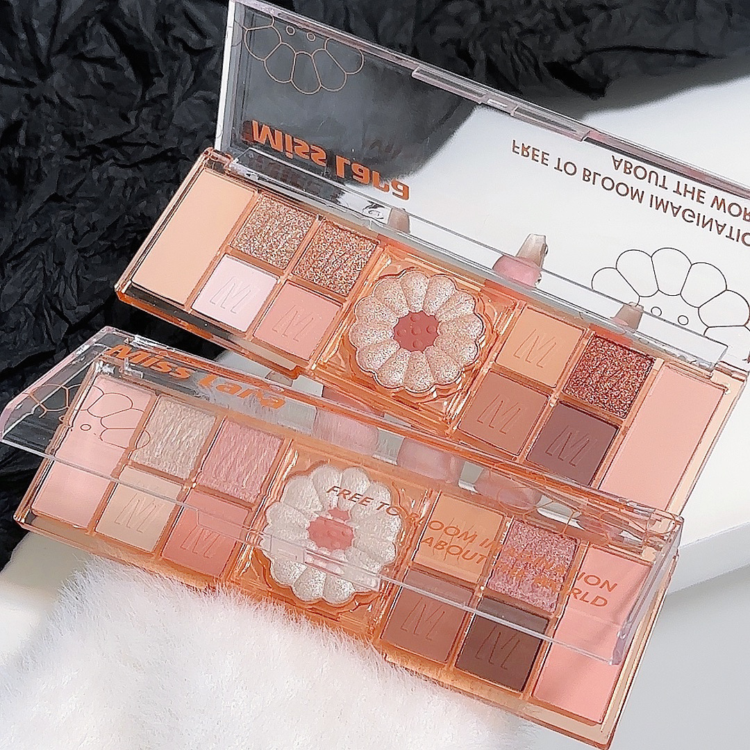 New misslara 11 Color Daisy Eyeshadow Plate Matte Sequins Pearlescent Eyeshadow Plate with High-gloss All-match Daily